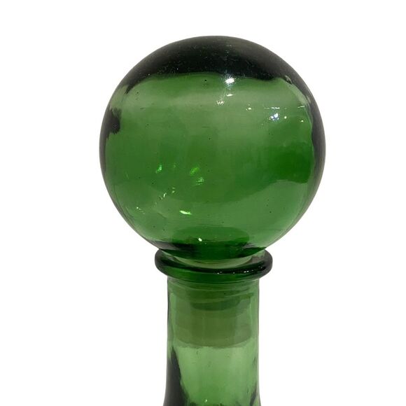 Vintage ITALIAN GLASS CAPTAIN'S DECANTER - Green - "DON'T GIVE UP THE SHIP" - Picture 9 of 10